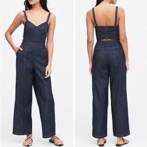 Banana Republic Wide Leg Denim Jumpsuit